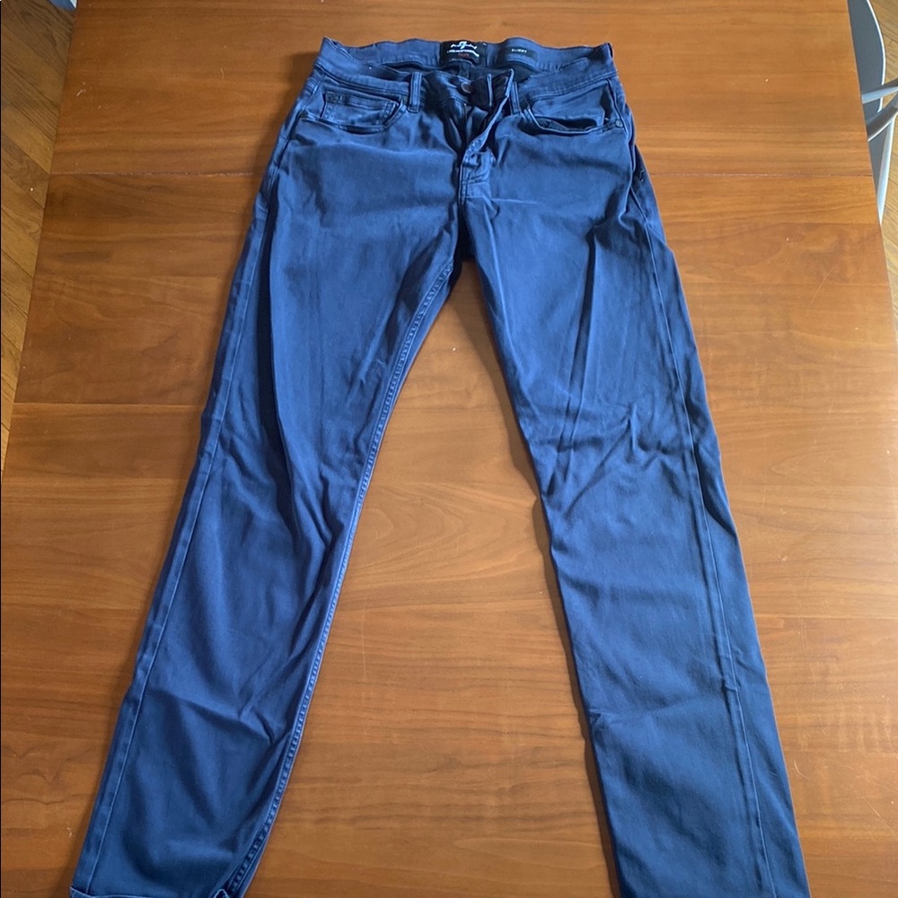 7 For All Mankind Blue Bootcut Jeans Classic Denim